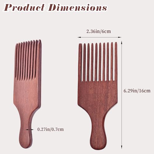 Zoolinn Wooden Beard Pick and Coarse Hair Comb with Ergonomic Handle