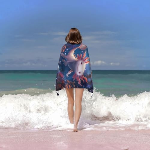 Axolotl Beach Towel - Cute Microfiber Quick Dry Pool Towel