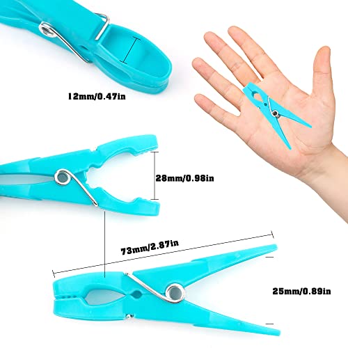 24Pcs Heavy Duty Plastic Clothespins for Laundry & Towel Clips