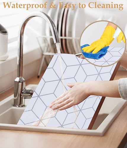 GMCOZY Non-Adhesive Shelf Liner, 15" x 20' Waterproof Cabinet Drawer Mat