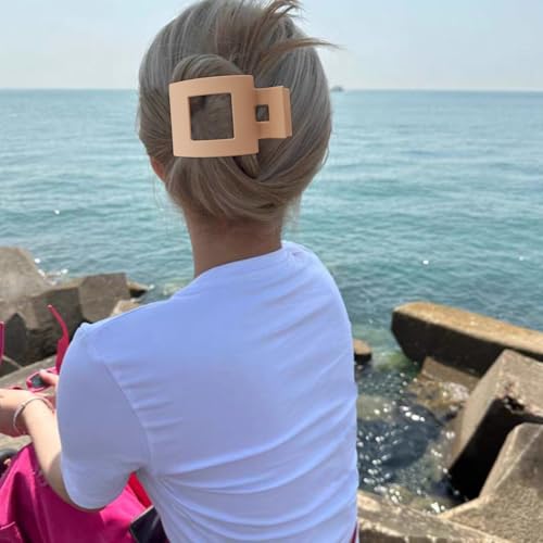 VELSCRUN Flat Hair Claw Clips - Matte Large Non-Slip Hair Accessories for Thick and Thin Hair