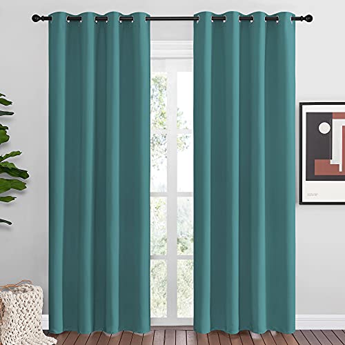 NICETOWN Thermal Insulated Blackout Curtains - Sea Teal, 55 x 86 Inch (2 Pack)