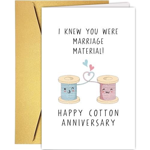 Funny 2nd Anniversary Card for Husband or Wife | Cotton Anniversary