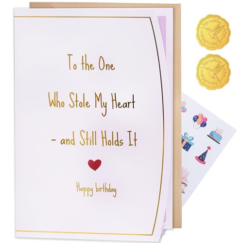 Gold Foil Birthday Card for Boyfriend or Girlfriend
