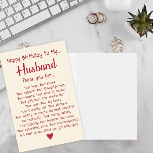 Unique Birthday Card for Husband - Romantic Gift from Wife
