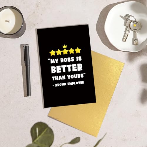 Funny Boss Day Card From Employee - Humorous Office Gift & Greeting