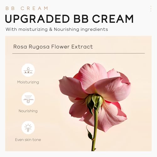 Easilydays Hydrating BB Cream Tinted Moisturizer, Full-Coverage Foundation & Concealer, Ivory