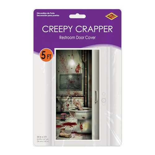Beistle Creepy Crapper Restroom Door Cover - Halloween Decoration 5' x 30"