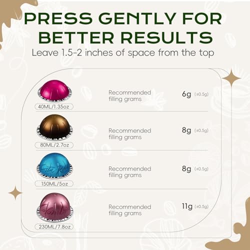 SWEETDEER Reusable Silicone Lids for Nespresso Vertuo - 4 Pcs Set