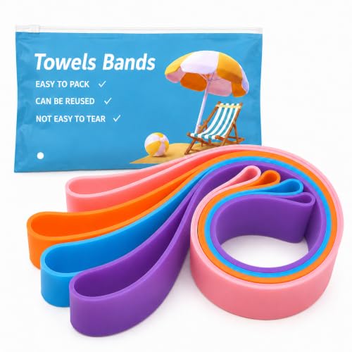 Silicone Towel Bands for Beach & Pool Chairs - 4 Pack