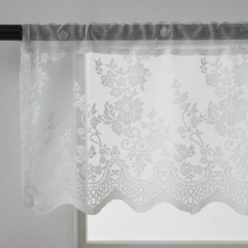 Blooming Vine Sheer Valance Curtain - 52 x 13 Inch Rod Pocket Drape