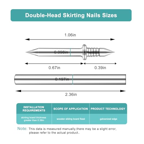 Krttwwx 300PCS Double Headed Skirting Seamless Nails with Tools for Wood Trim and Wall Molding