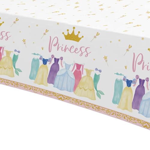 Princess Birthday Party Disposable Tablecloths, 3 Pack, 55 x 86 Inches