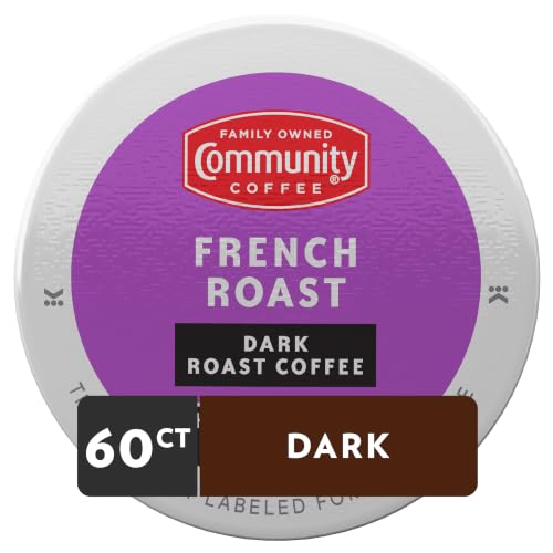 Community Coffee French Roast KCup Pods - Extra Dark Roast, Pack of 6 (10 Count Each)