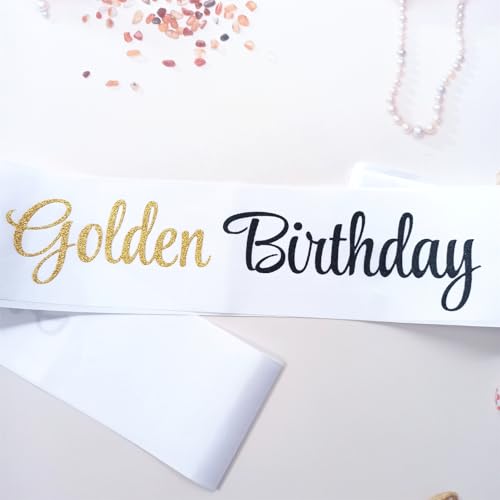 Golden Birthday Sash for Girls - White and Gold Party Decor