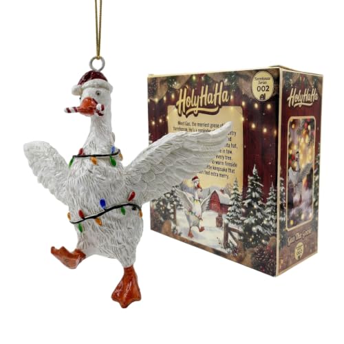 Funny Christmas Goose Ornament - Farmhouse Resin Holiday Tree Decor