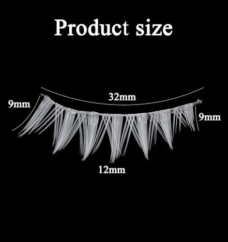 Thrymme White False Eyelashes 5 Pairs Natural Manga Style Cosplay Lashes