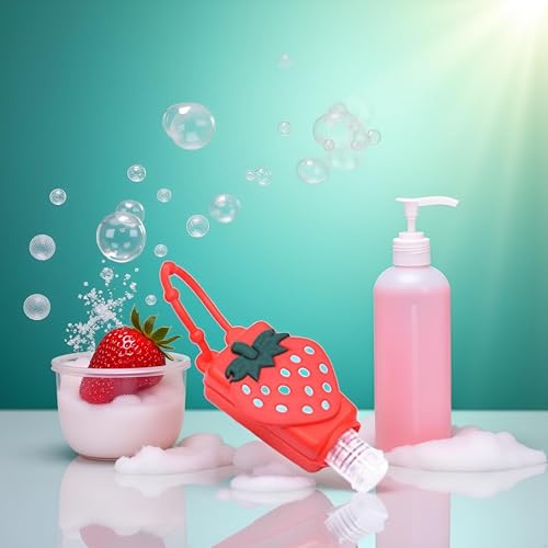 Strawberry Travel Bottle Refillable Container with Keychain