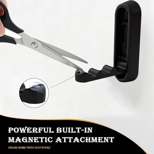 Heavy Duty Black Folding Wall Hooks 2 Pack - Space Saving Zinc Alloy