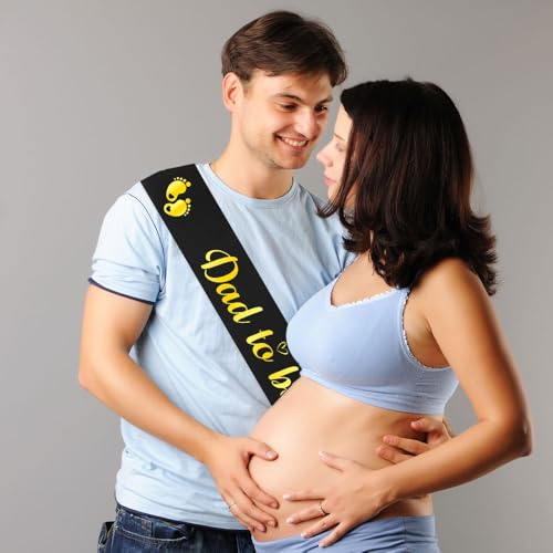 Cool Dad To Be Sash - Black & Gold for Baby Shower Celebrations