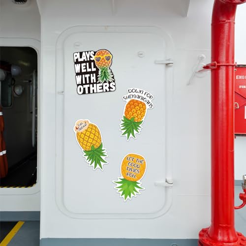 Set of 4 Upside-Down Pineapple Magnetic Door Decor for Cruise, Fridge & Vehicle