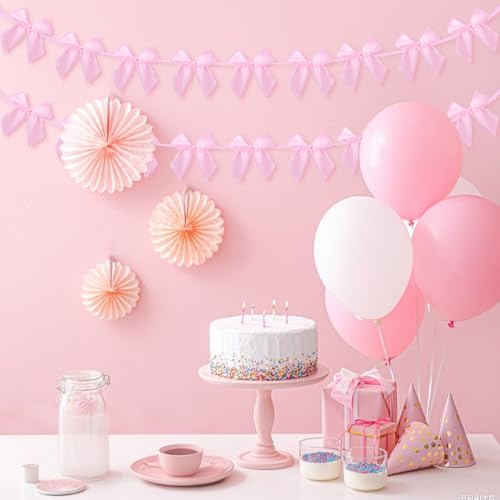 2pcs Pink Bow Garland | Coquette Party Decorations for Girls