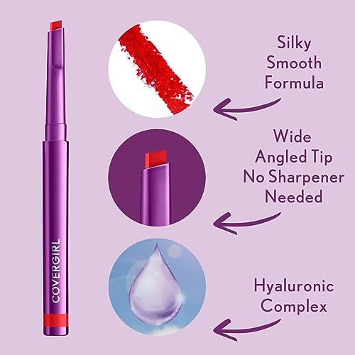 COVERGIRL Simply Ageless Lip Flip Liner - Loving Rose, Retractable Lip Liner with Hyaluronic Complex and Vitamin E