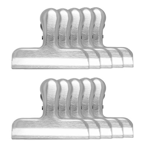 10 Pack Heavy Duty Metal Chip Bag Clips - 3 Inch Food Seal Clamps