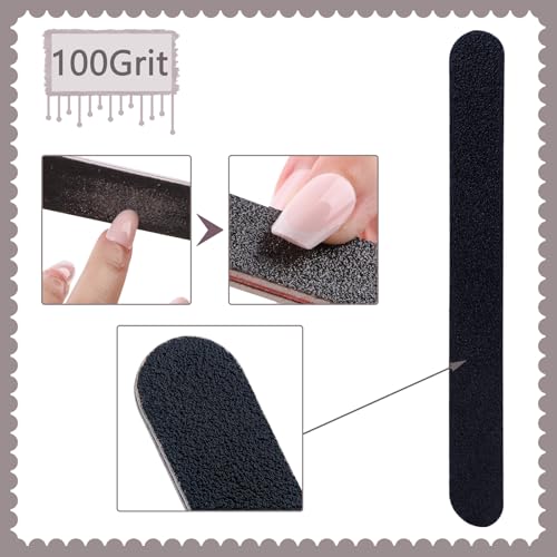 Professional Nail Files 20 Pack 100/180 Grit Emery Boards for Acrylic