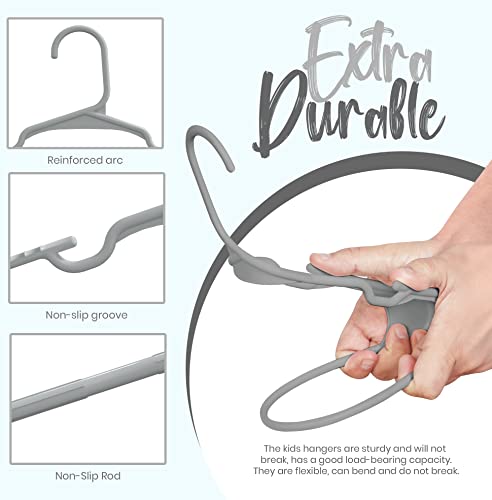Utopia Home Kids Hangers - 60 Pack Gray 11.5 Inch Nonslip Design