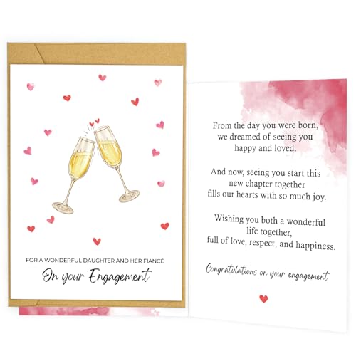 Elegant Engagement Card from Parents to Daughter & Future Son-in-Law (Initial-A)