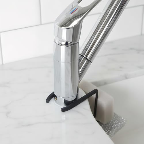 Large Black Kitchen Sink Sponge Holder - Space-Saving Organizer