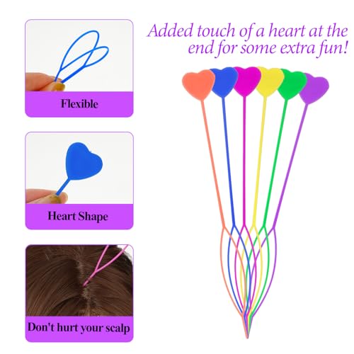 COMNICO 12pcs Quick Hair Beader Tool Kit, Colorful Plastic Braid Stringer