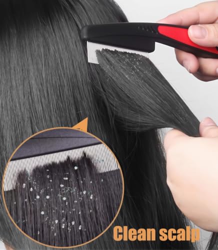 EHBELIF Dandruff Removal Comb, 0.5mm Stainless Steel Fine Tooth Scalp Detox