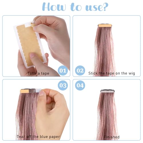 Tucnoeu 120pcs Double Sided Hair Extension Tape Invisible Replacement Glue