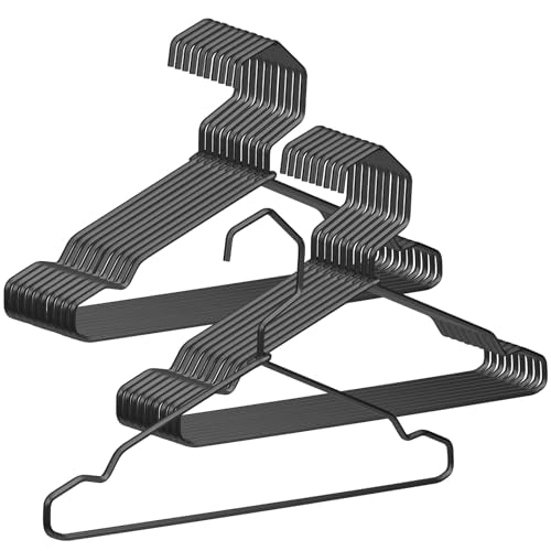Black Aluminum Baby Hangers - 20 Pack, Space-Saving Toddler Clothing Organizers