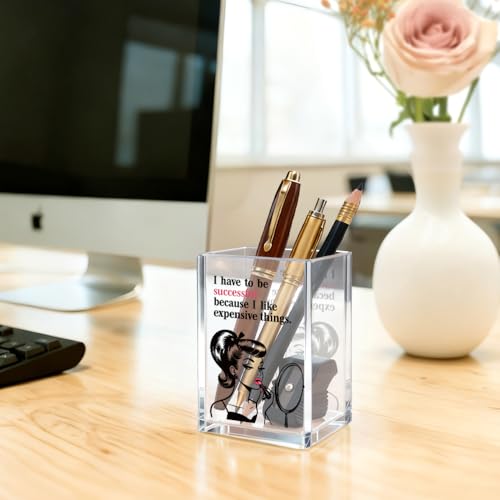 I Have To Be Successful Acrylic Makeup Brush and Pen Holder Cup