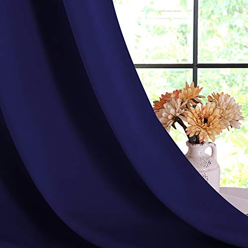 NICETOWN Royal Blue Blackout Curtains - 42x72 Inch Grommet Drapes, 2-Pack