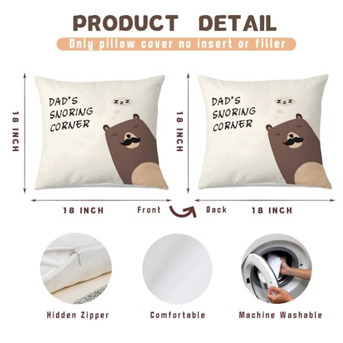 Dad's Snoring Corner Flannel Pillowcase - Family-2 18x18 Inch Throw Cover