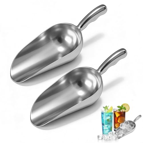 Cast Aluminum Ice & Dry Goods Scoops Set of 2, 12 Oz. Kitchen Utensils