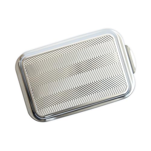 Nordic Ware 9x13 Baking Pan with Prism Embossed Metal Lid - Oven Safe, Aluminum, 1 Pack