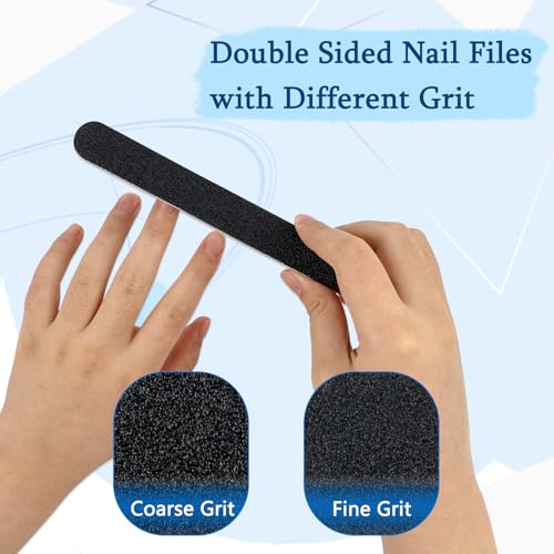 Black Nail File and Square Sponge Buffer Manicure Tool Kit