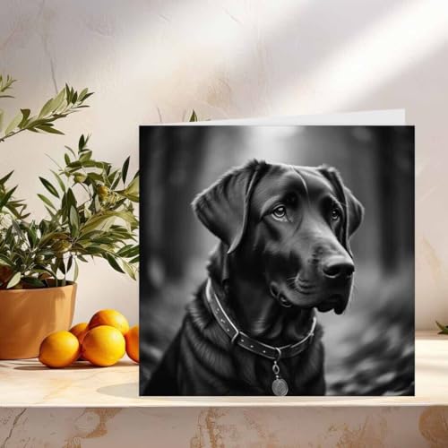 Labrador Birthday Greeting Card - Black Lab Design, 145mm