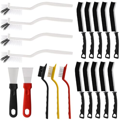 19-Piece Crevice Cleaning Brush Set for Kitchen & Bathroom