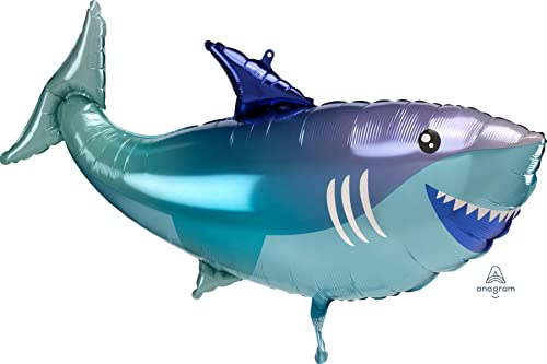 Anagram 38" Shark Foil Balloon - Self-Sealing Mylar Balloon for Parties