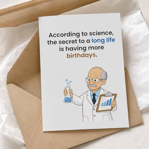 Funny Science Birthday Card for Men | 5x7 Premium Card with Envelope
