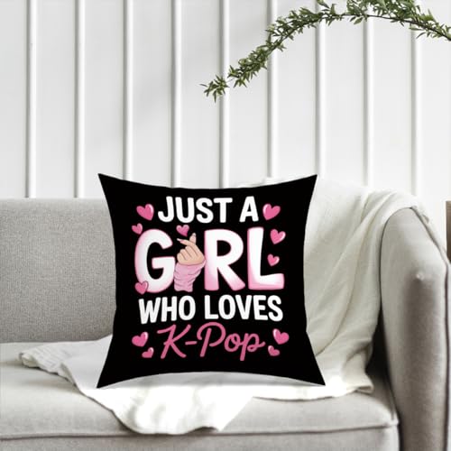 Banime Anime Throw Pillow Cover 18x18, Soft Flannel K-pop Room Decor