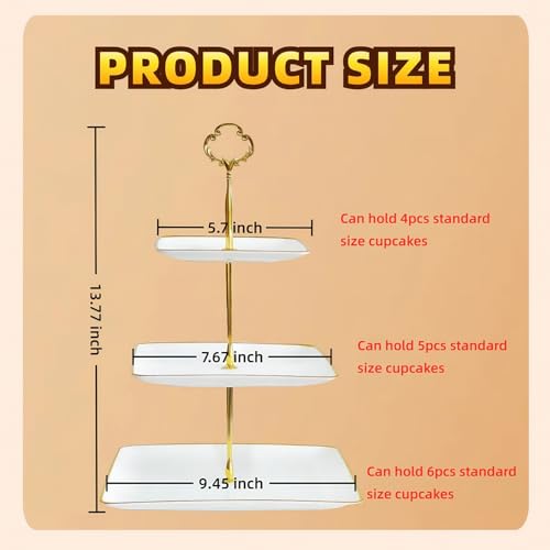 5 Pcs Dessert Serving Tray Set with Cupcake & Food Stands, Stackable & Portable