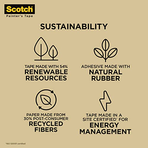 Scotch General Purpose Masking Tape, 1.41 Inches x 60 Yards, Tan