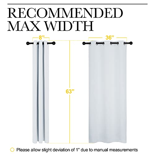 NICETOWN Thermal Insulated Grommet Room Darkening Curtains - 42" x 63" (2 Panels, Platinum-Greyish White)